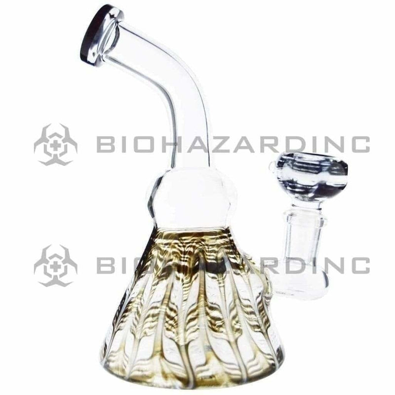 Biohazard Inc Glass Bong 6" Wrap & Rake Beaker Bong - Black