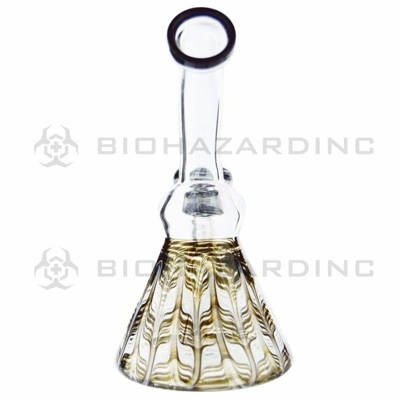 Biohazard Inc Glass Bong 6" Wrap & Rake Beaker Bong - Black