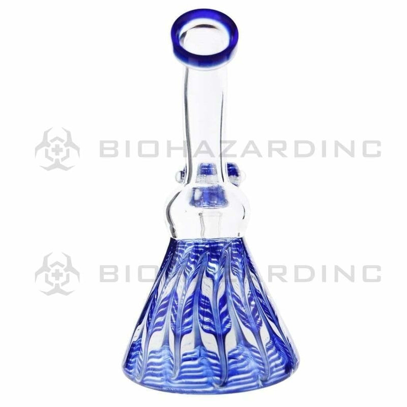 Biohazard Inc Glass Bong 6" Wrap & Rake Beaker Bong - Blue