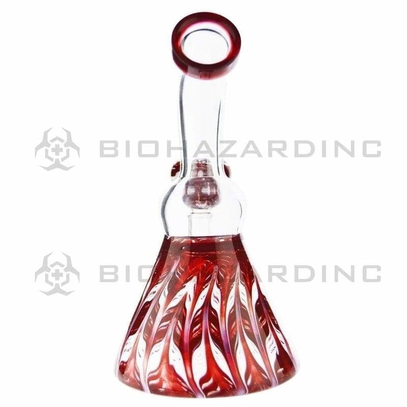 Biohazard Inc Glass Bong 6" Wrap & Rake Beaker Bong - Red