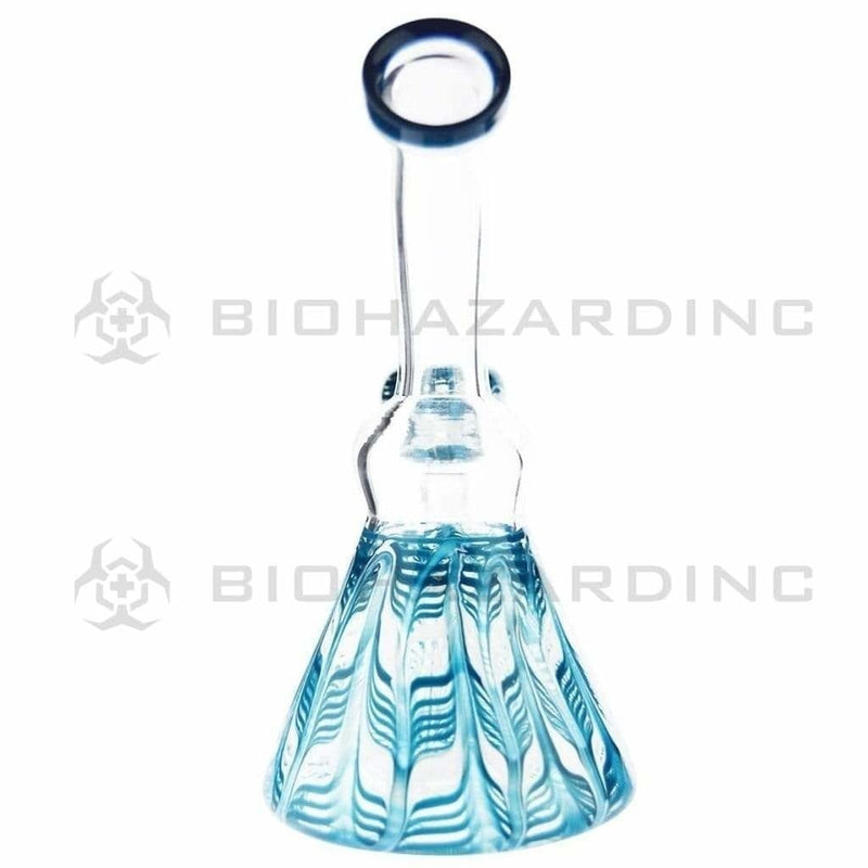 Biohazard Inc Glass Bong 6" Wrap & Rake Beaker Bong - Turquoise