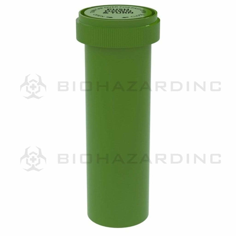 Biohazard Inc Reversible Cap Vial 60 Dram - Reversible Cap Vial 100 Count - Opaque Green