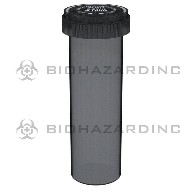 Biohazard Inc Reversible Cap Vial 60 Dram - Reversible Vial 100 Count - Black