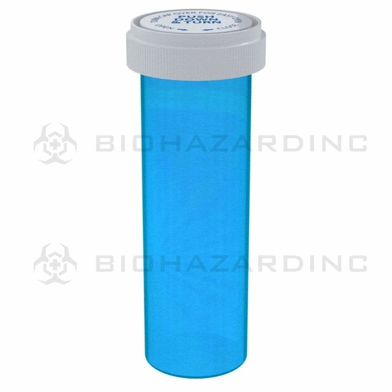 Biohazard Inc Reversible Cap Vial 60 Dram - Reversible Vial 100 Count - Blue