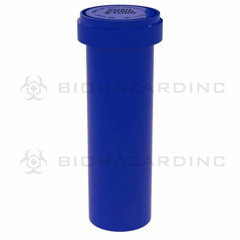 Biohazard Inc Reversible Cap Vial 60 Dram - Reversible Vial 100 Count - Opaque Blue