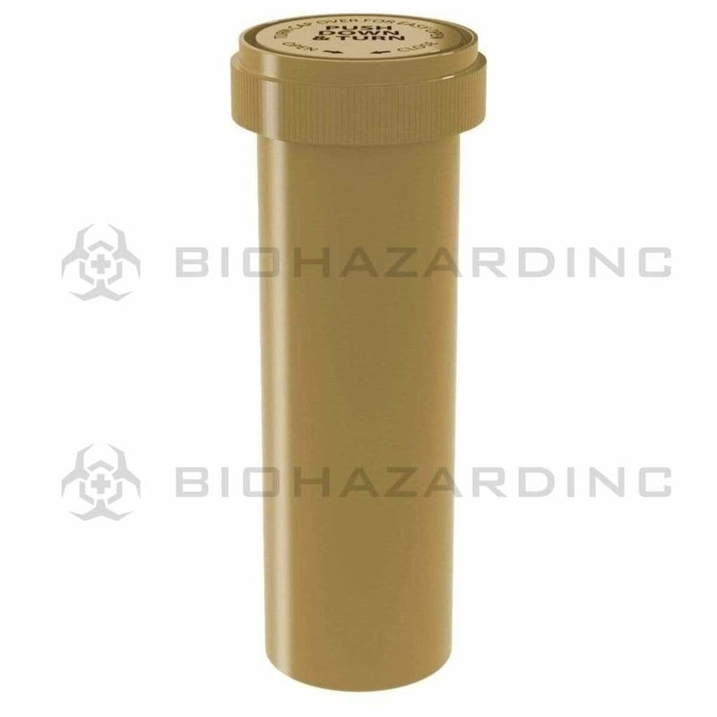 Biohazard Inc Reversible Cap Vial 60 Dram - Reversible Vial 100 Count - Opaque Gold