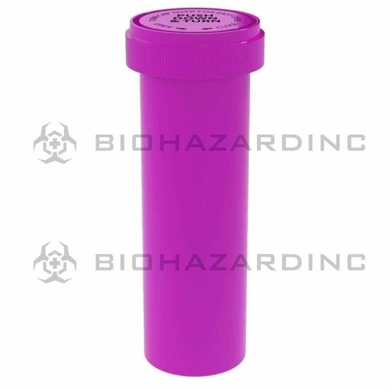 Biohazard Inc Reversible Cap Vial 60 Dram - Reversible Vial 100 Count - Opaque Pink