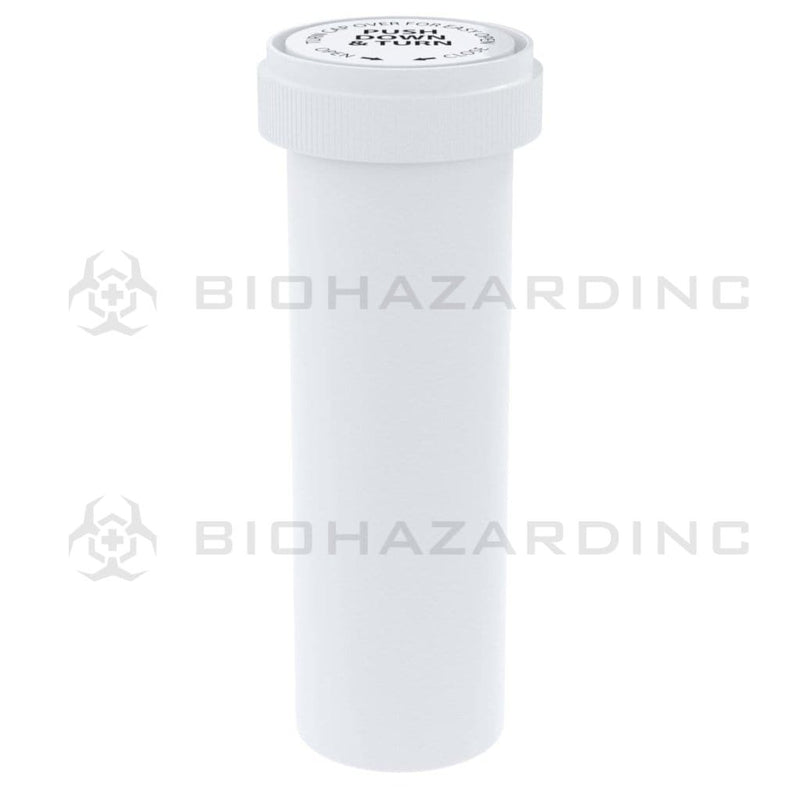 Biohazard Inc Reversible Cap Vial 60 Dram - Reversible Vial 100 Count - Opaque White