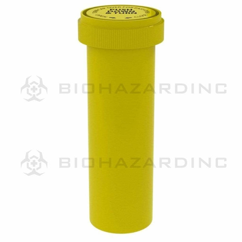 Biohazard Inc Reversible Cap Vial 60 Dram - Reversible Vial 100 Count - Opaque Yellow