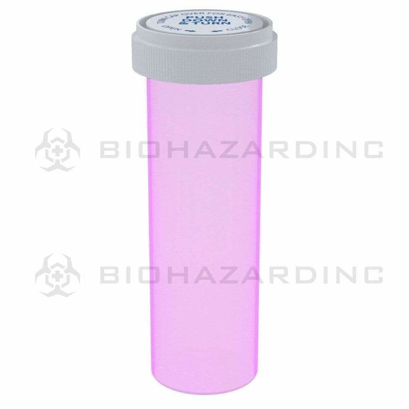 Biohazard Inc Reversible Cap Vial 60 Dram - Reversible Vial 100 Count - Pink