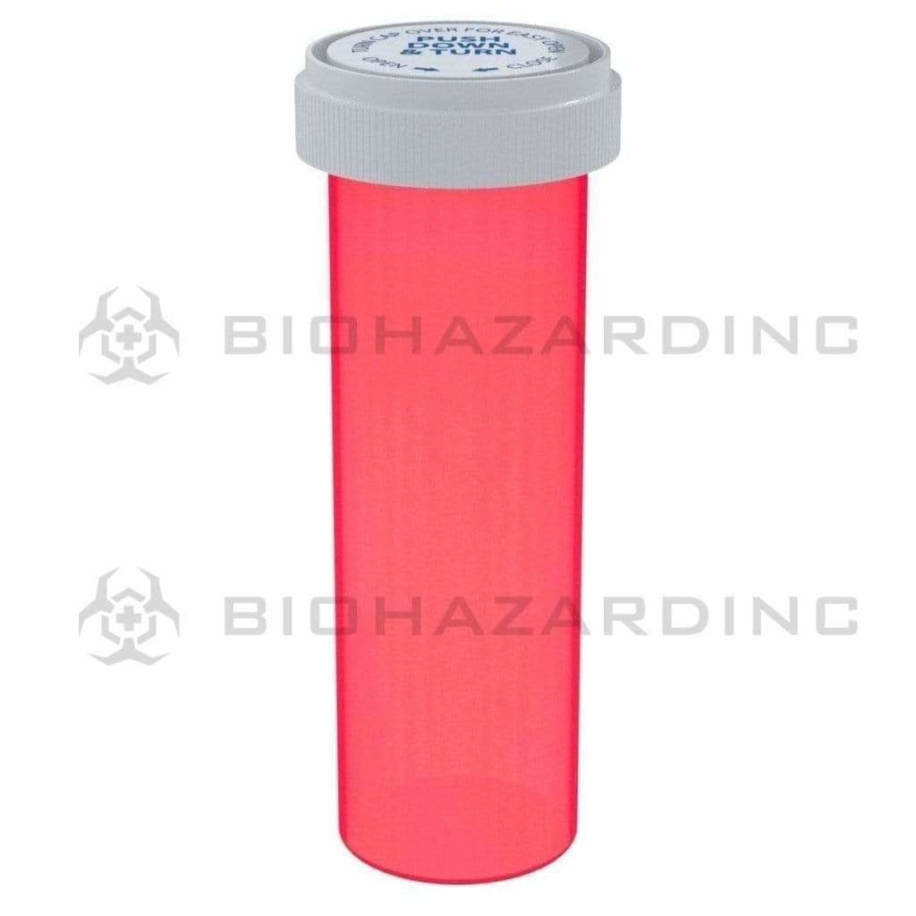 Biohazard Inc Reversible Cap Vial 60 Dram - Reversible Vial 100 Count - Red
