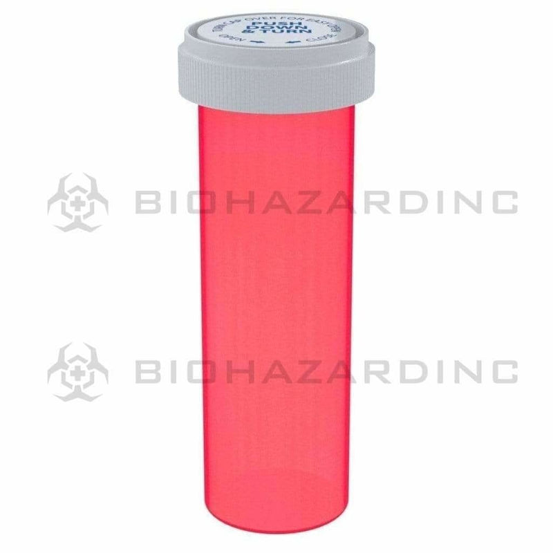 Biohazard Inc Reversible Cap Vial 60 Dram - Reversible Vial 100 Count - Red