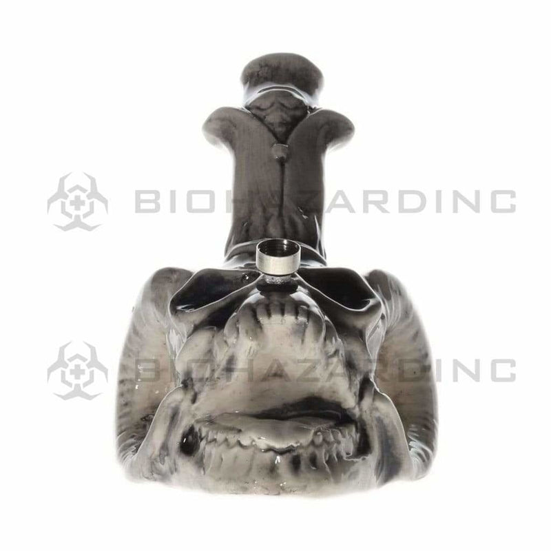 Biohazard Inc Ceramic Bong 7.5" Horned Skull Ceramic Water Pipe