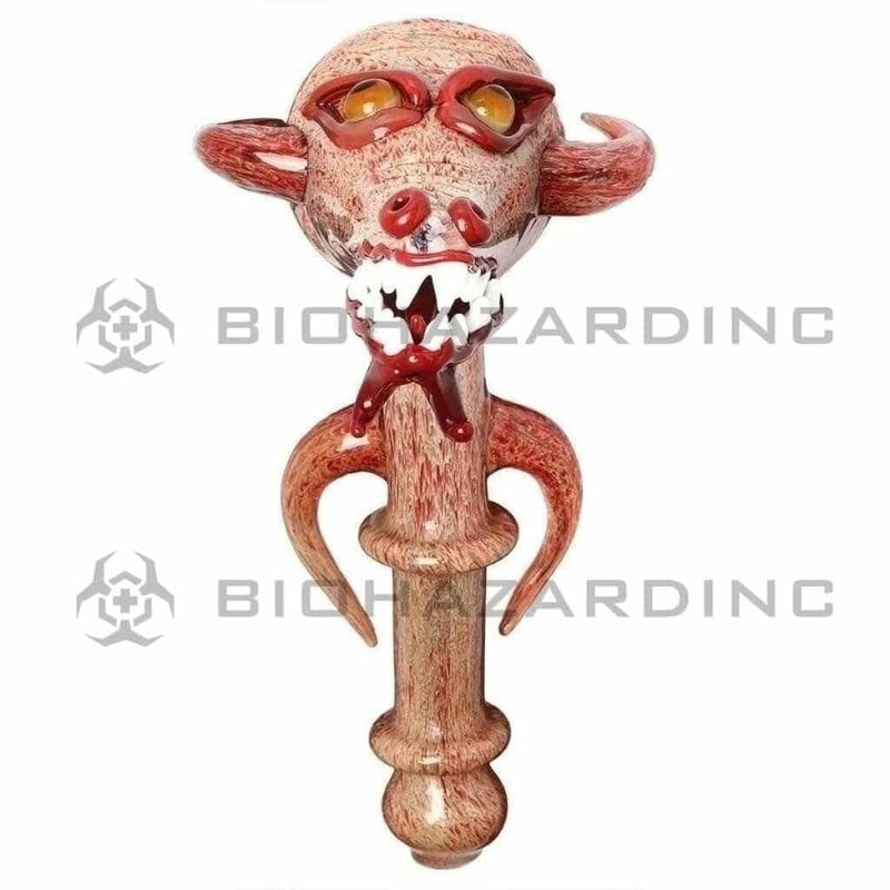 Biohazard Inc Novelty Hand Pipe 7" Demon Bull Marble Hammer Hand Pipe