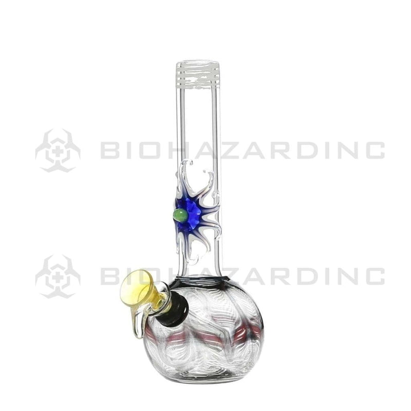 Biohazard Inc Glass Bong 7" Design Water Pipe w/ Slide - Black Rake