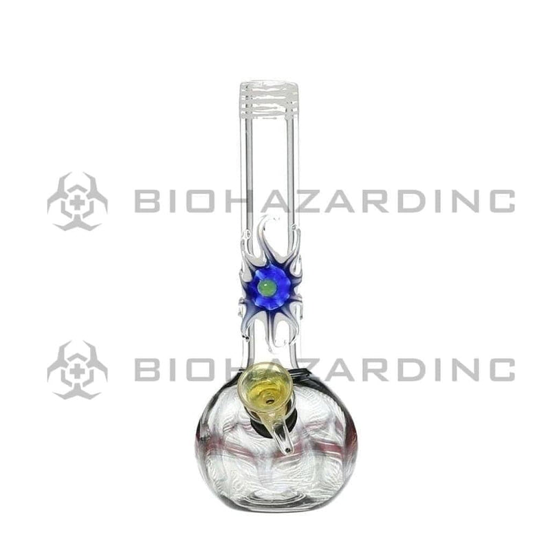 Biohazard Inc Glass Bong 7" Design Water Pipe w/ Slide - Black Rake