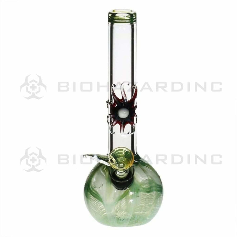 Biohazard Inc Glass Bong 7" Design Water Pipe w/ Slide - Green Rake