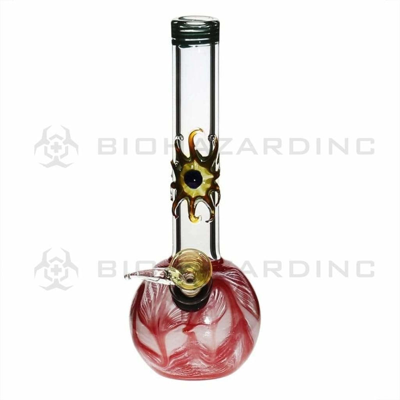 Biohazard Inc Glass Bong 7" Design Water Pipe w/ Slide - Red Rake