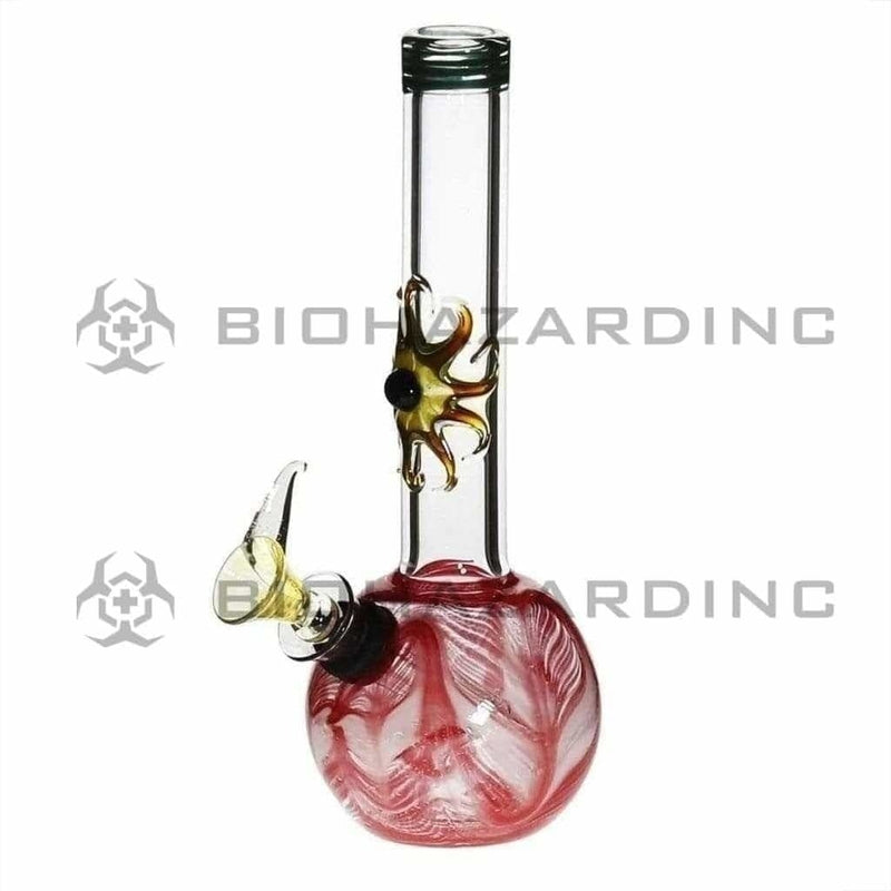 Biohazard Inc Glass Bong 7" Design Water Pipe w/ Slide - Red Rake