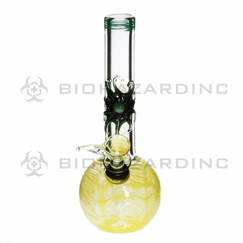 Biohazard Inc Glass Bong 7" Design Water Pipe w/ Slide - Yellow Rake