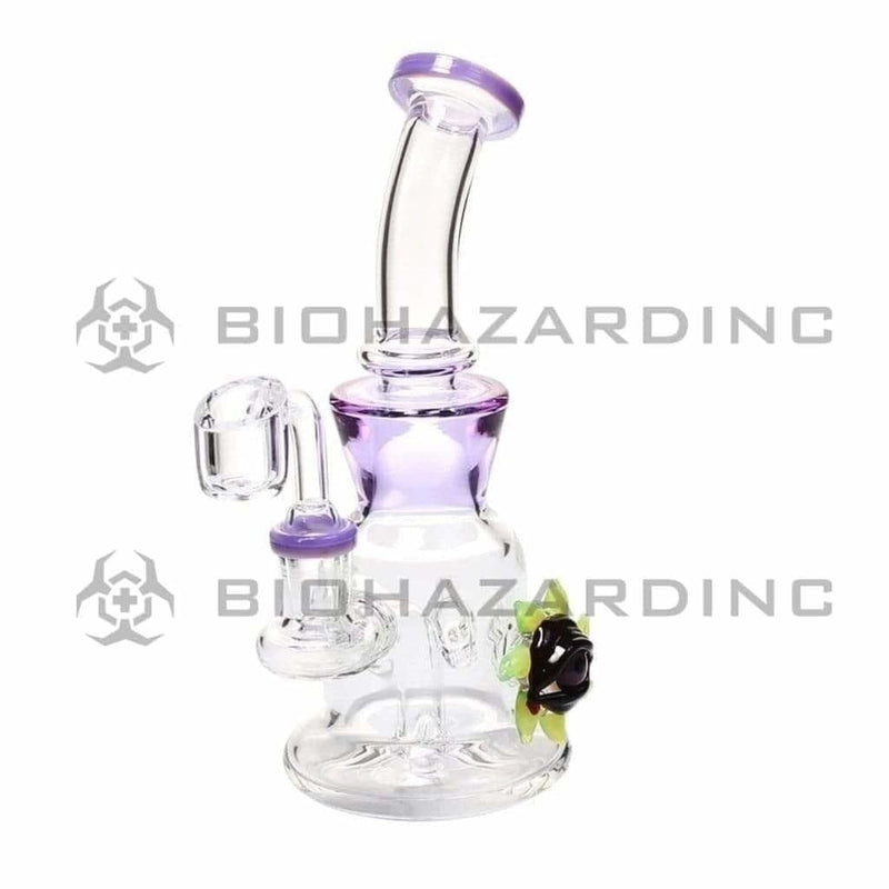 Biohazard Inc Glass Dab Rig 7" Eyes/Skulls Banger Hanger w/ Banger - Wisteria