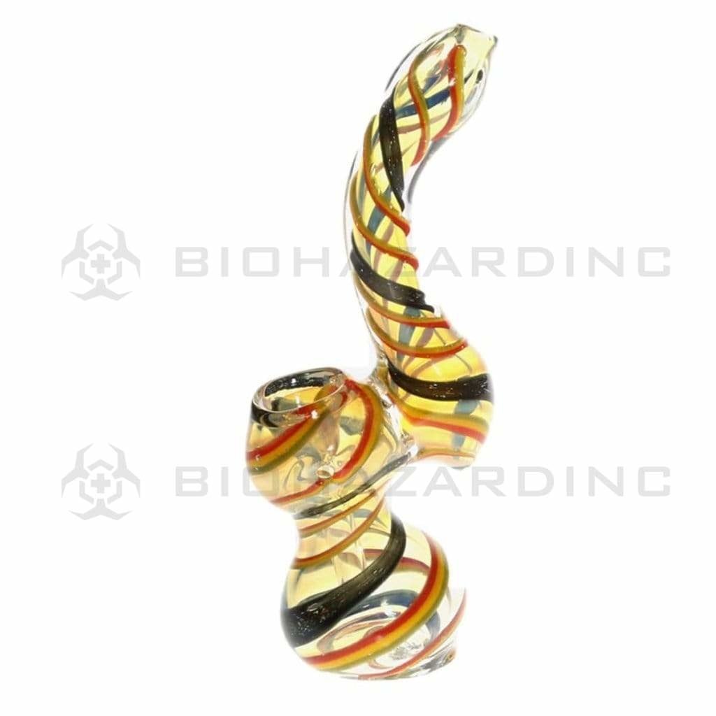Biohazard Inc Glass Bubbler 7" Fumed Dichro Swirl Bubbler