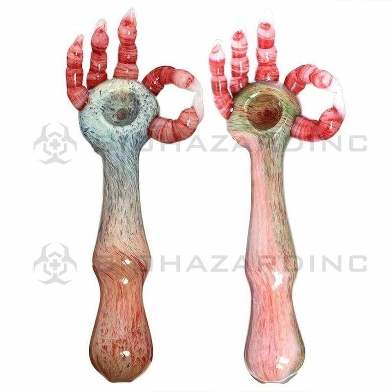 Biohazard Inc Novelty Hand Pipe 7" Hand Long Marble Hand Pipe