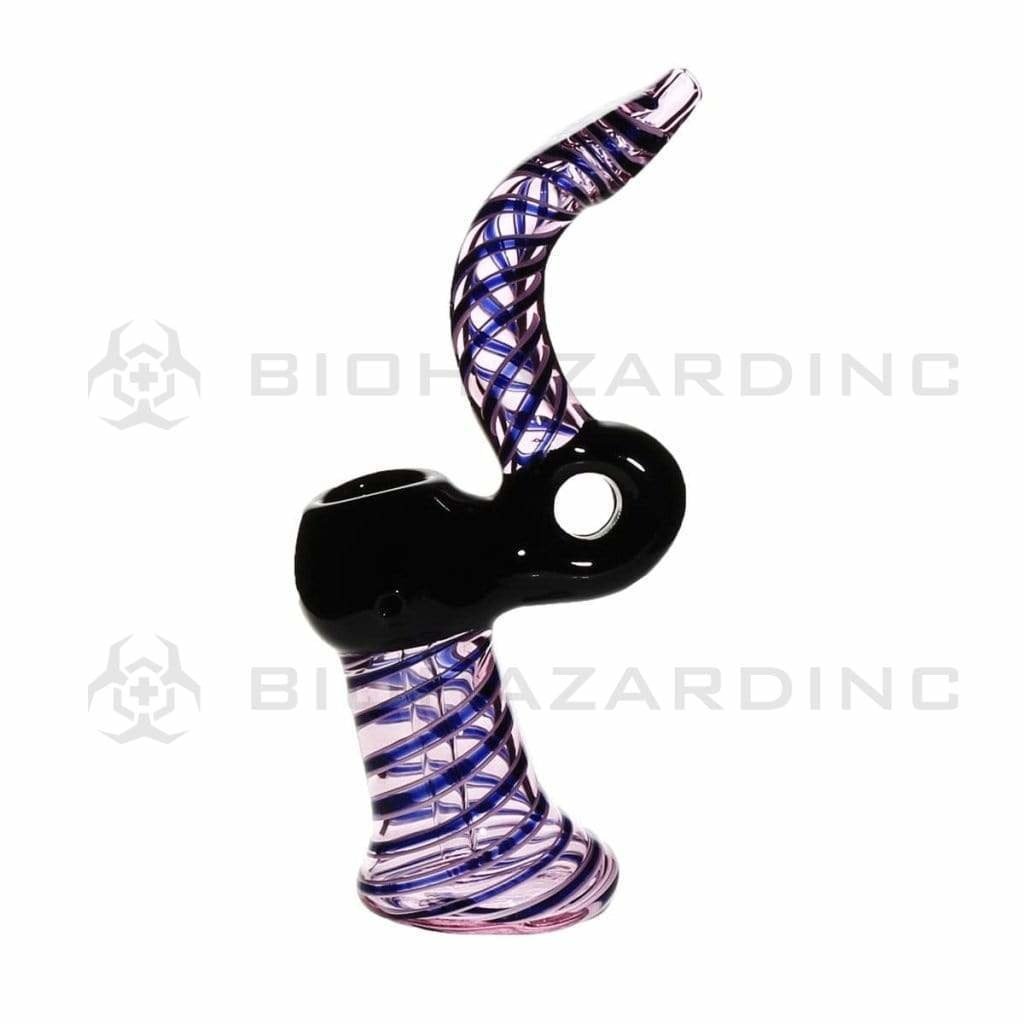 Biohazard Inc Glass Bubbler 7" Lattacino Donut Bubbler - Pink/Black/Blue