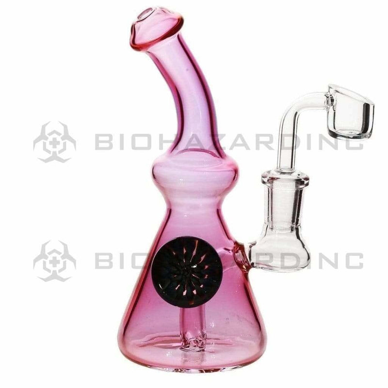 Biohazard Inc Glass Dab Rig 7" Marble Banger Hanger Beaker w/ Banger - Gold Fume