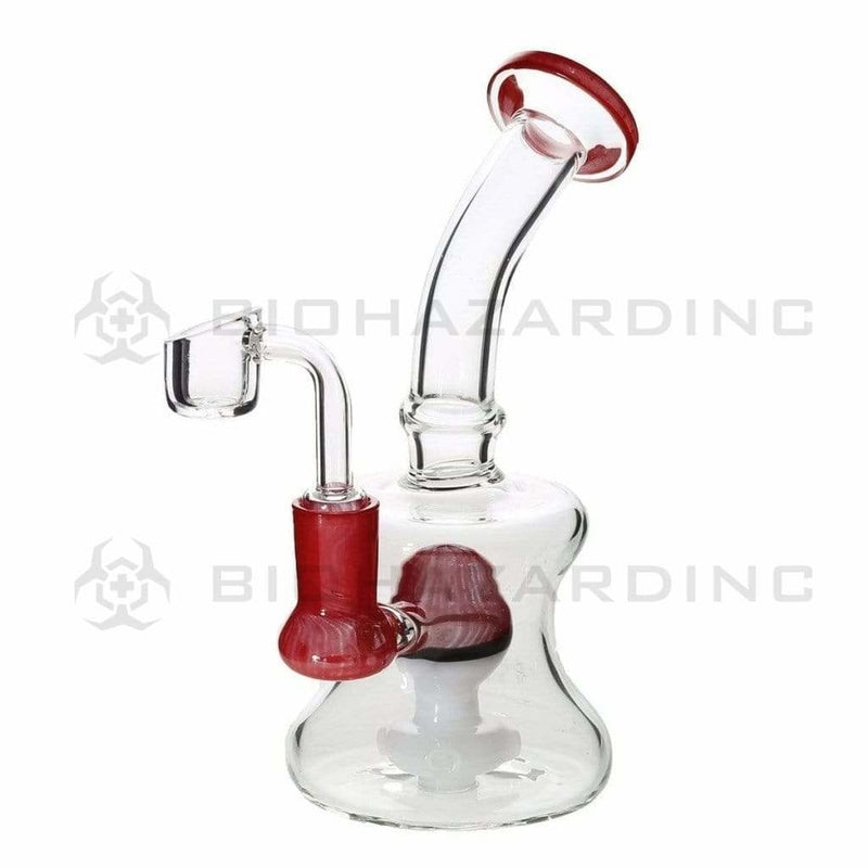 Biohazard Inc Glass Dab Rig 7" Poke Banger Hanger Beaker w/ Banger - Red