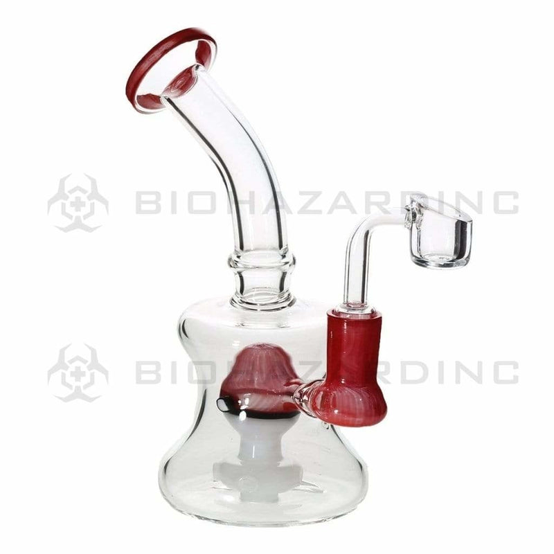 Biohazard Inc Glass Dab Rig 7" Poke Banger Hanger Beaker w/ Banger - Red