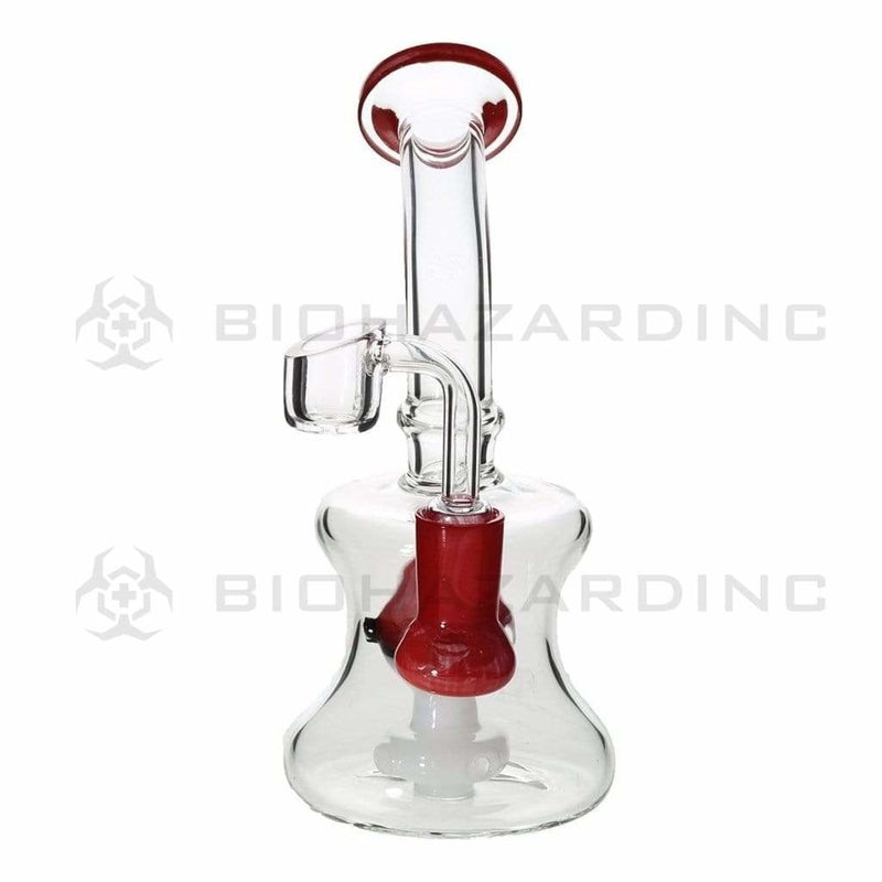 Biohazard Inc Glass Dab Rig 7" Poke Banger Hanger Beaker w/ Banger - Red