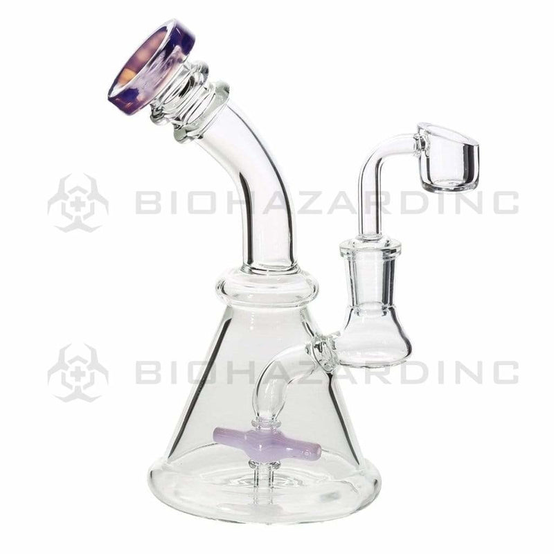 Biohazard Inc Glass Dab Rig 7" Spinner Banger Hanger Beaker w/ Banger - Purple