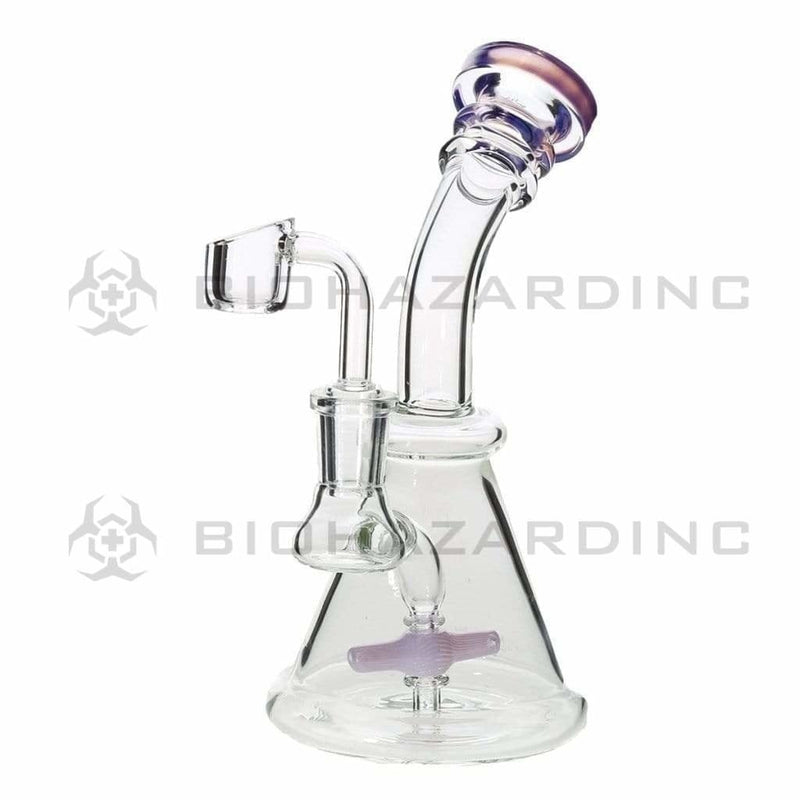 Biohazard Inc Glass Dab Rig 7" Spinner Banger Hanger Beaker w/ Banger - Purple