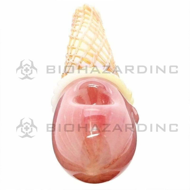 Biohazard Inc Novelty Hand Pipe 7" Strawberry Ice Cream Marble Hand Pipe