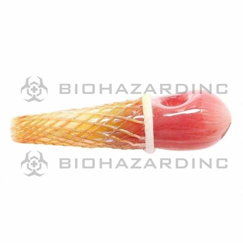 Biohazard Inc Novelty Hand Pipe 7" Strawberry Ice Cream Marble Hand Pipe