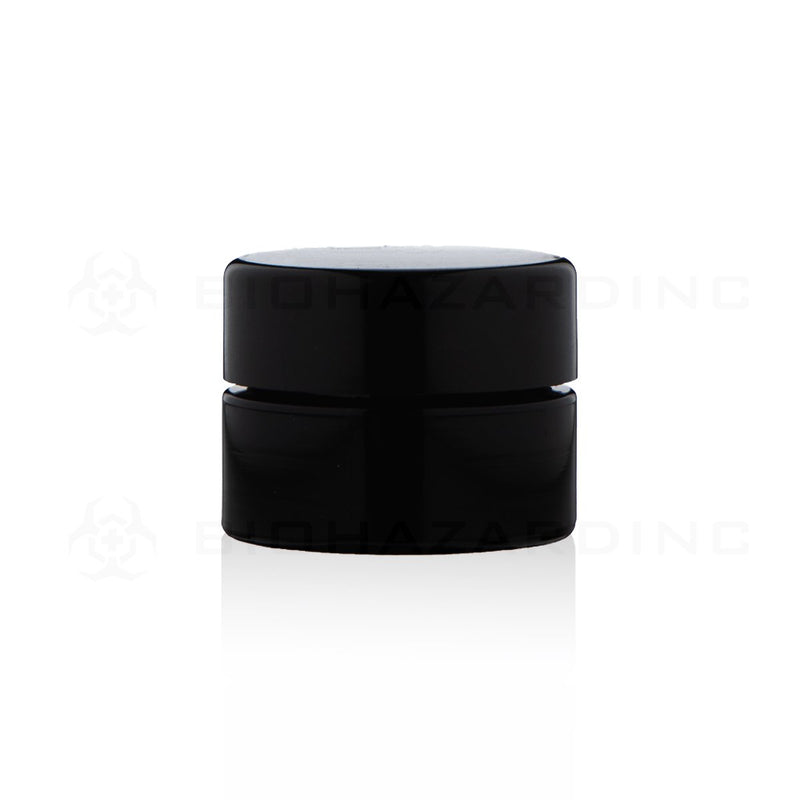 10mL Opaque Black Round UV Glass Concentrate Jars | Black Child Resistant Caps Included | 72 Count