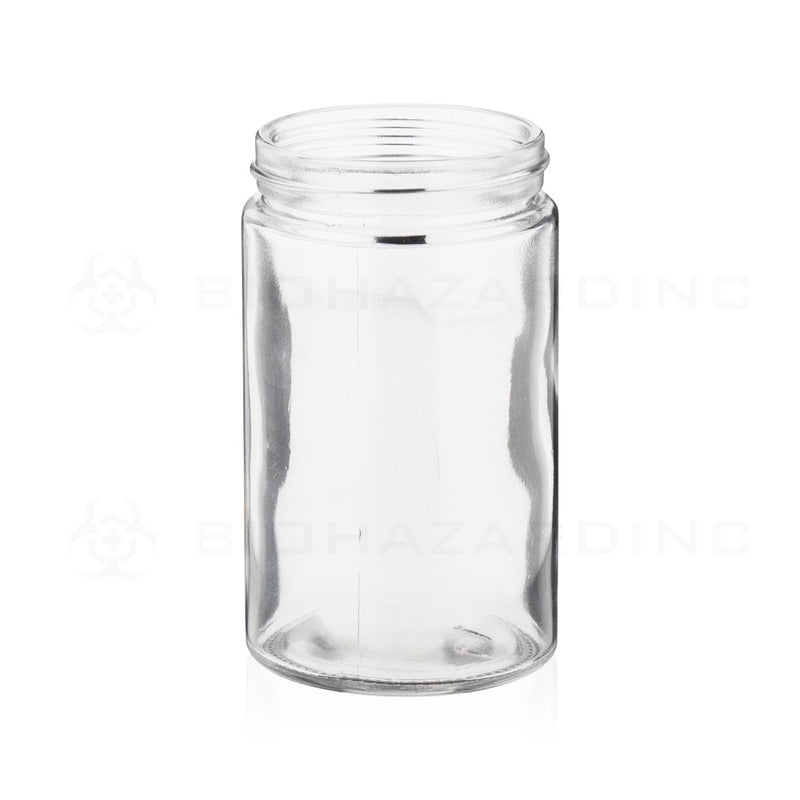 10 oz Clear Glass Jars | Matte Ribbed White Caps Included | 36 Count