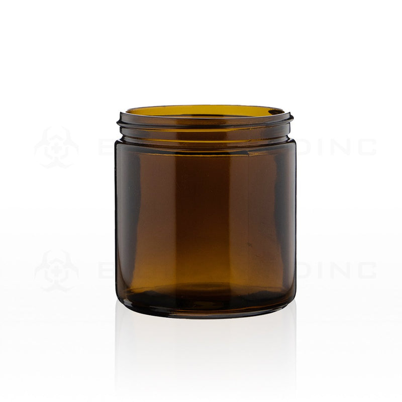 16 oz Amber Glass Jars | Straight Sided - 89mm | 12 Count