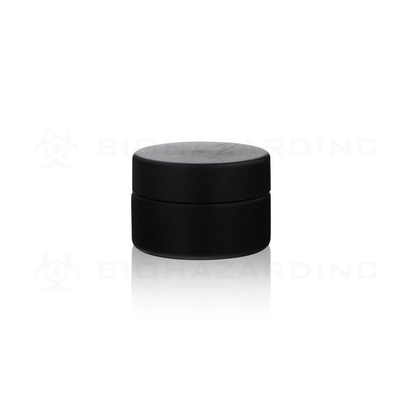 1 oz Matte Black Glass Jars | Black Child Resistant Caps Included | 200 Count