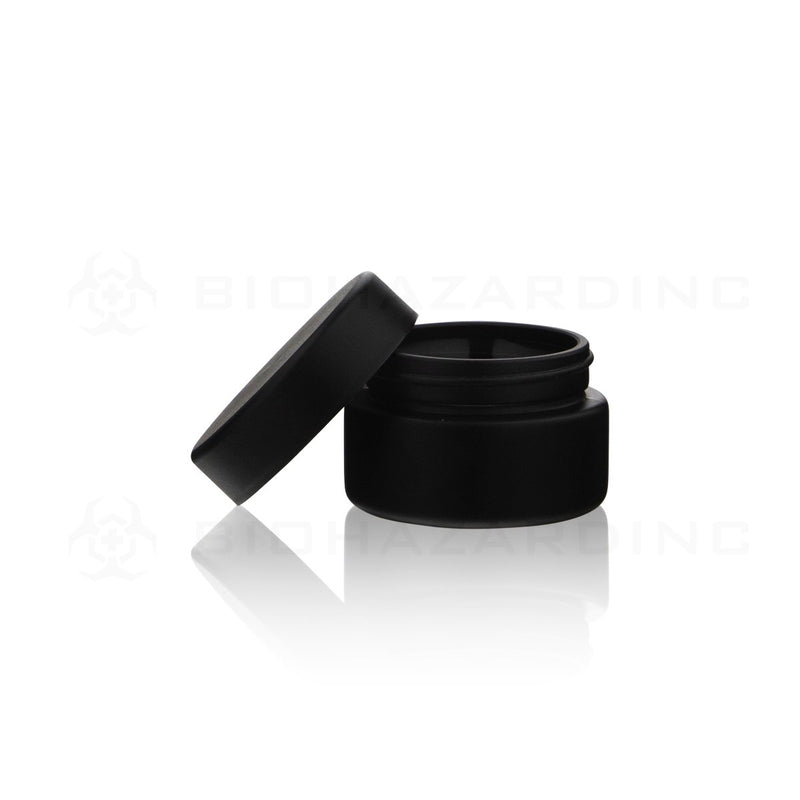 1 oz Matte Black Glass Jars | Black Child Resistant Caps Included | 200 Count