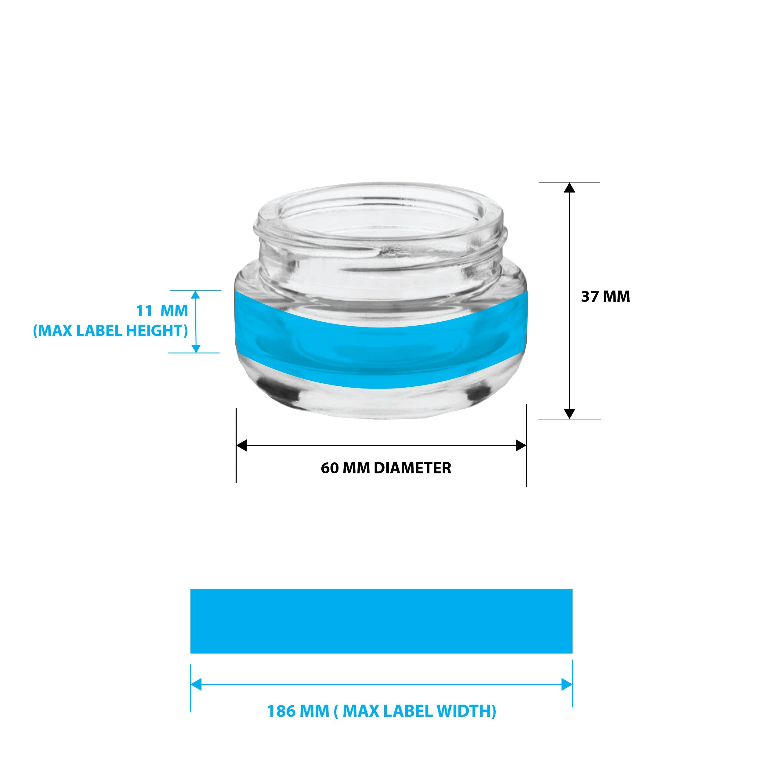 1 oz Clear Glass Jars | Heavy Weight Round Base - 53mm | 32 Count