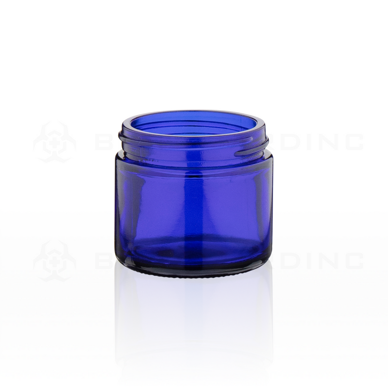 2 oz Cobalt Blue Glass Jars | Straight Sided - 53mm | 42 Count