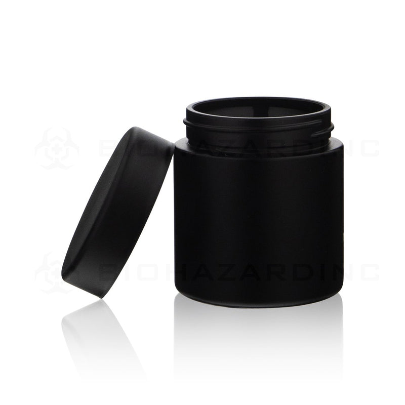 3 oz Matte Black Glass Jars | Black Child Resistant Caps Included | 150 Count