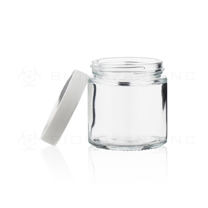 3 oz Glass Jars | Gloss Ribbed White Caps Included | 150 Count