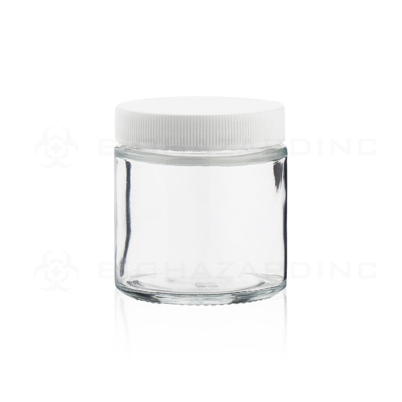 3 oz Glass Jars | Gloss Ribbed White Caps Included | 150 Count