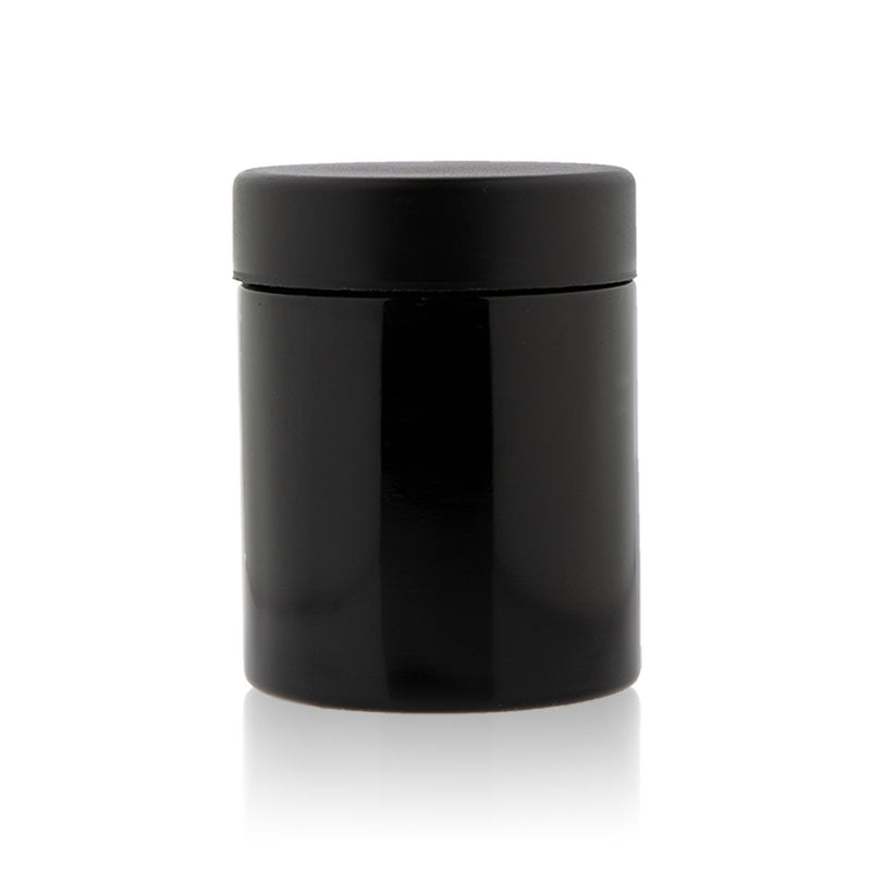 4 oz Black Gloss Glass Jars with Black Cap | 100 Count