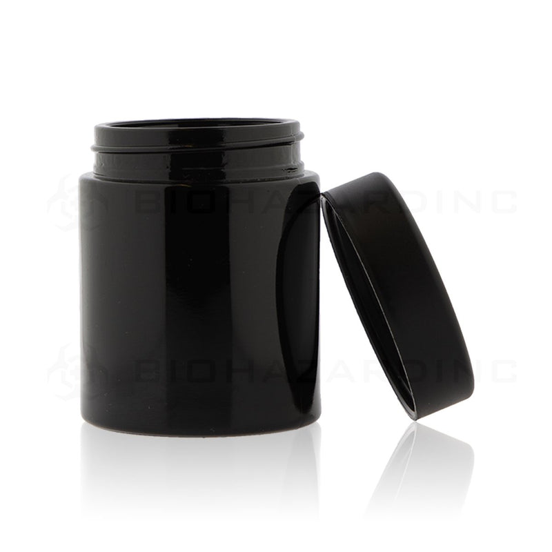 4 oz Black Gloss Glass Jars with Black Cap | 100 Count