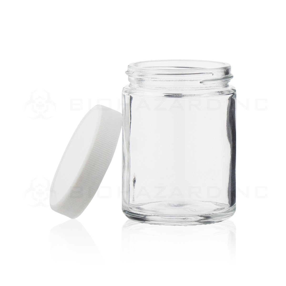 4 oz Clear Glass Jars | White Plastic Ribbed Caps Included | 120 Count