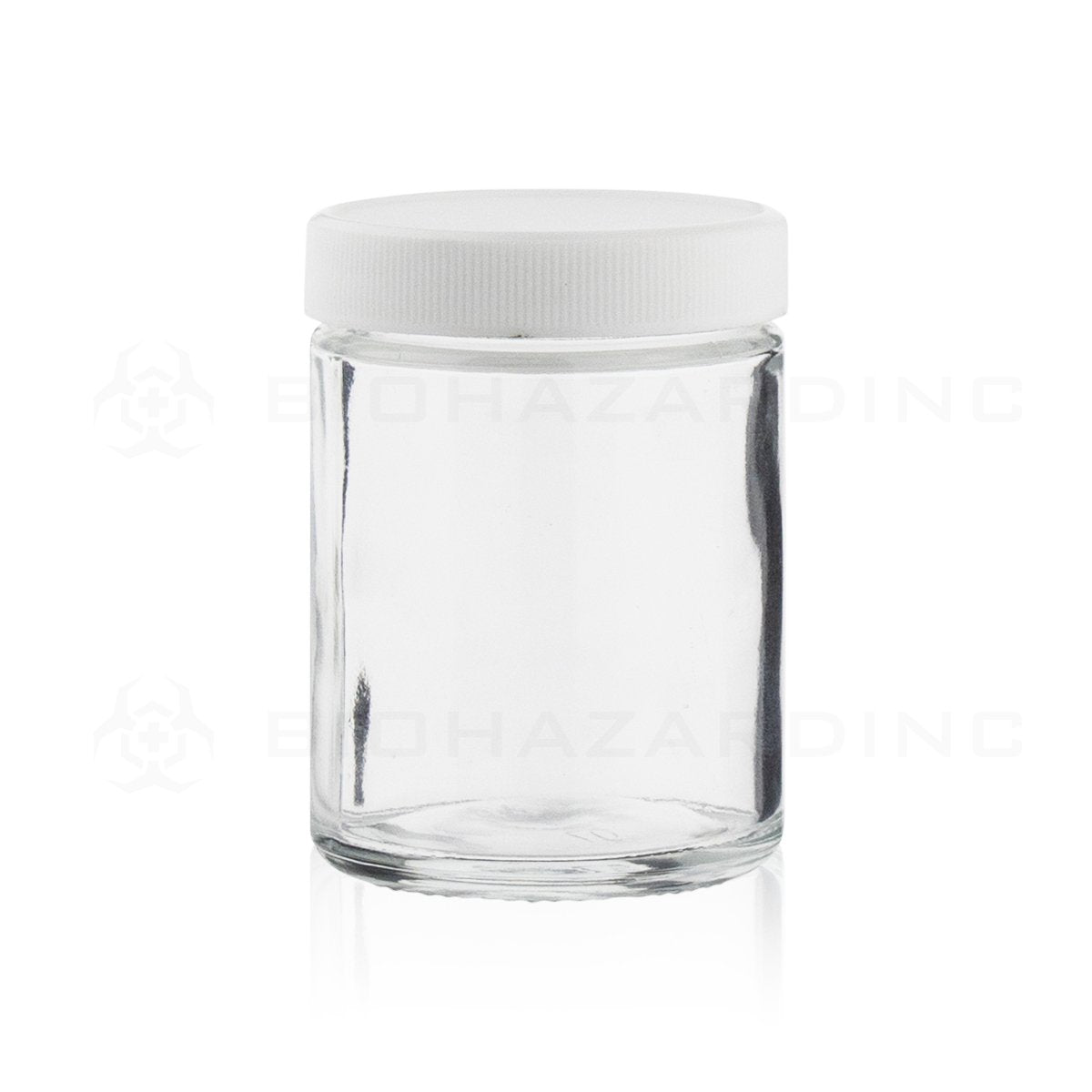 4 oz Clear Glass Jars | White Plastic Ribbed Caps Included | 120 Count